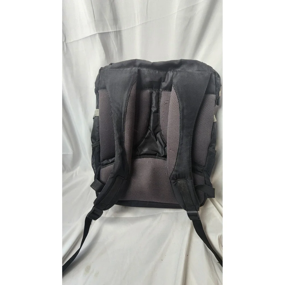 Dell Laptop Backpack Black Grey Ripstop Nylon Multi Pocket Tech Travel Bag EUC